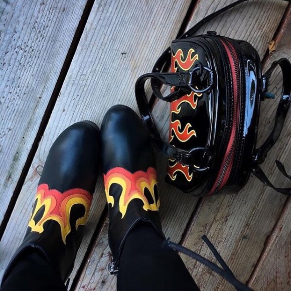 Dolls Kill Handbags - Dollskill flame purse bag